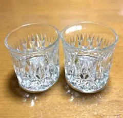 A.クリスタルカット ロックグラス 2個セット