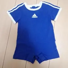 adidas ストライプロンパース 9M 青のサムネイル