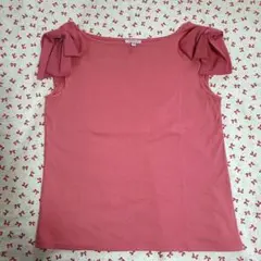 TOCCA　カットソー　キャップスリーブ　ピンク　リボン　XS　美品のサムネイル