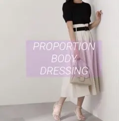 PROPORTION BODYDRESSING ハイウエストタックフレアスカート