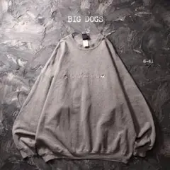 90’s BIG DOGS トレーナー 刺繍　アニマル　グレー