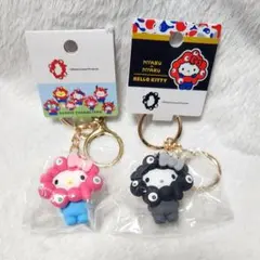 ミャクミャク キーホルダー サンリオ パステルカラー キティ ブラック セット