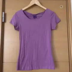 マライカ　紫ラウンドネック半袖Tシャツ　インナー無地　未使用のサムネイル