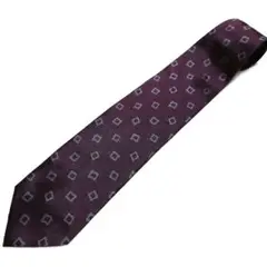 Armani　アルマーニ　 ダークパープル 幾何学模様 ネクタイ