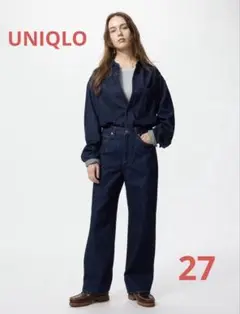 ユニクロ UNIQLOワイドストレートジーンズ　サイズ27