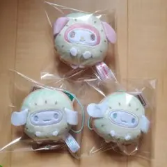 サンリオ　フルーツきぐるみマスコット3個　キウイ　シナモン　マイメロ