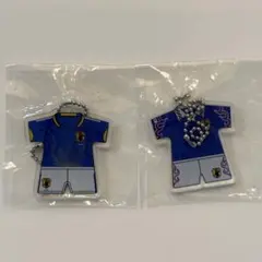 サッカー日本代表 ユニフォーム型キーホルダー ガチャガチャ　2種セット