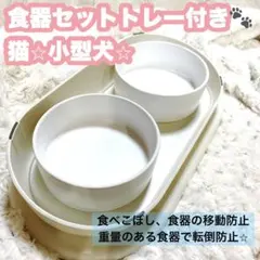 猫⭐️小型犬　食器セット　ペット用　フードボウル　陶磁転倒防止