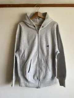 90s championリバースウィーブ フルジップ パーカー グレー 無地
