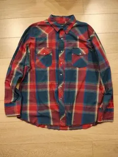90s Wrangler ウエスタンシャツ チェック L〜XL 古着アメカジ