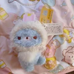 リラックマ ぬいぐるみバッジ アオイコオオカミ バッチ 安全ピン付
