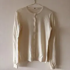 美品　ユニクロ カシミヤ100% カーディガン ニット　L オフホワイト