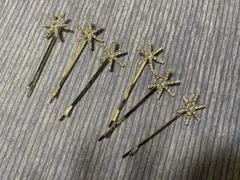 星型クリスタル風ヘアピン6本セット