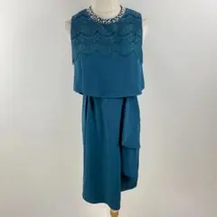 美品 ROYAL PARTY パーティードレス ワンピース ネックビジューレース