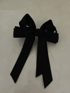 黒　リボン　ヘアアクセサリー　バレッタ