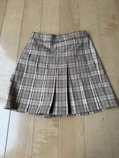 ブラウン チェック プリーツキュロット　140