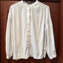 ORIHICA美ラクるブラウス シャーリング割繊スタンドカラー
