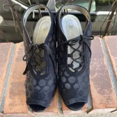 出品6月末迄　Charles Jourdan ドット柄メッシュサンダルのサムネイル