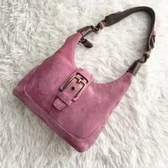 希少 ヴィンテージ コーチ ソーホー ワンショルダー スエード レザー ピンク