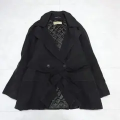 マックスマーラ】42ウィークエンドハンドステッチが素敵なコートブラック黒