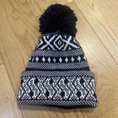 ニットキャップ　ネイビー