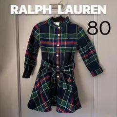 ラルフローレン チェック ネルシャツワンピ ♡ クリスマス 80