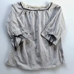 Brahmin ストライプ 五分袖チュニック　 　森ガール　ガーリー