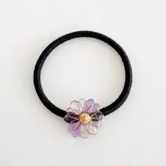 【選べる】透明お花のヘアアクセ(ヘアゴム・ヘアピン・ポニーフック)*＊パープル＊