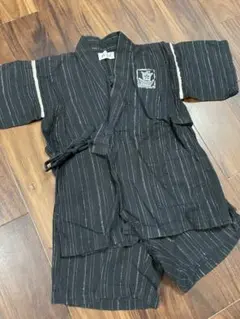 甚平 黒 ストライプ柄 110サイズ