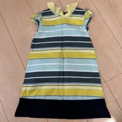 コムサ　ストライプ ノースリーブワンピース 100