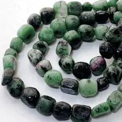 bk456/SALE！天然石◇ルビーゾイサイト　タンブル　1連