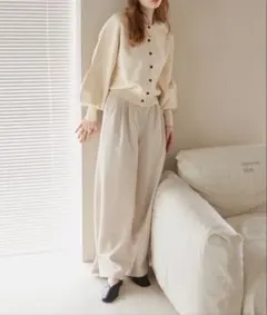 最終値下げ‼️hinari ヘムフック２WAYワイドパンツ アイボリー