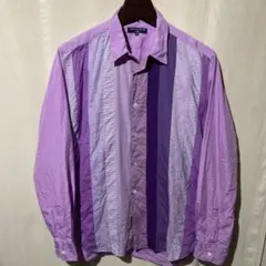 コムデギャルソンオム 長袖シャツ マルチストライプ パッチワーク シャツ