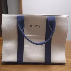 norm+ アイボリー/ネイビー トートバッグ