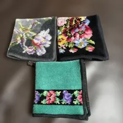 フェイラー花柄タオルハンカチ 3枚セット中古used
