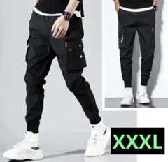 ジョガーパンツ XXXL カーゴパンツ ジャージ スェット チノパン ブラック