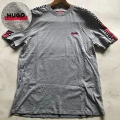 使用回数少/L相当✨ヒューゴボス Tシャツ サイドロゴ トラック グレー 現行のサムネイル