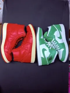 ナイキ スニーカー2足セット Air Jordan 1 グリーン美品