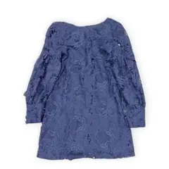 【美品】ZARA BASIC 総レースミニワンピース ネイビー 花柄