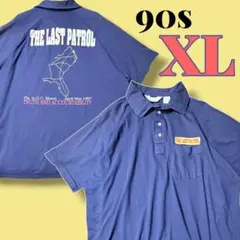 【90s ARROW】地図 ポロシャツ ポケT ラグラン 紺 XL アメリカのサムネイル