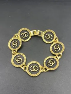 【CHANEL シャネル】ココマークブレスレット　ゴールド ヴィンテージのサムネイル
