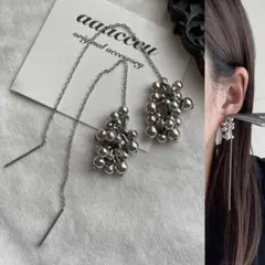 ▫︎▪︎▪︎▫︎シルバーチェーンピアス/aaacccu