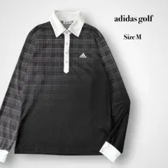 ＊人気＊【adidas golf】グレンチェック柄長袖ポロシャツ