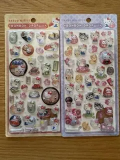 和柄ハローキティ BONBON DROP シール 2種セット