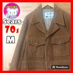 ビンテージ Sears コーデュロイ 千鳥格子 テーラードジャケット M