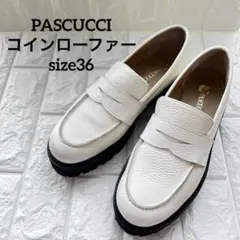 【美品】 PASCUCCI パスクッチ 厚底 ローファー ホワイト レザー 36のサムネイル