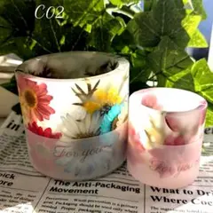 C02 ボタニカルキャンドルホルダーセット（LEDキャンドル付き）