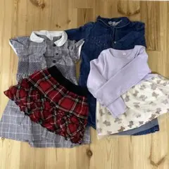 キッズ服 ワンピース 100～110cm 3点セット スカート