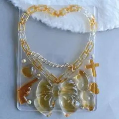 B8硬質ケース オレンジ レジンデコ ハンドメイド