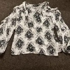 ZARA ザラ 総柄　シースルー ブラウス L 2点セット
